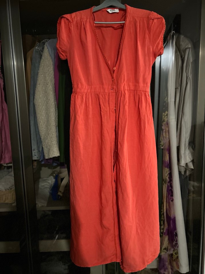 Nar çiçeği gömlek elbise - Görsel 2