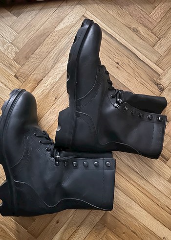 Siyah Gotik Tokalı Erkek Bot derı - Görsel 2