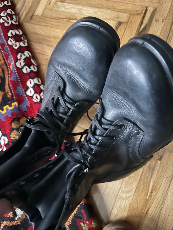 Siyah Gotik Tokalı Erkek Bot derı - Görsel 5