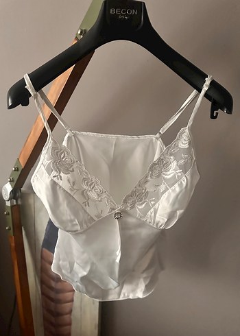 Dantel İşlemeli Saten  atlet yenı - Görsel 2