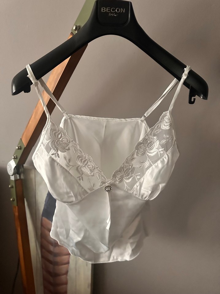 Dantel İşlemeli Saten  atlet yenı - Görsel 2