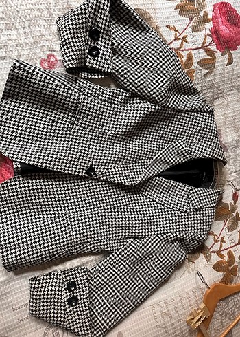 Düğmeli Kadın Midi Ceket - Gri - Görsel 3