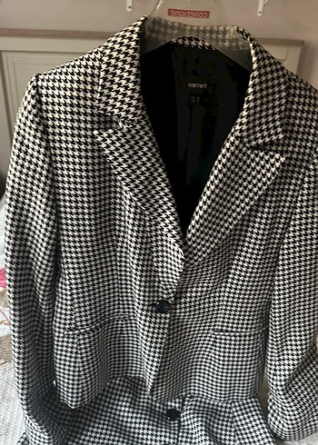 Düğmeli Kadın Midi Ceket - Gri - Görsel 7