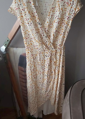 Beyaz Batik Desenli Uzun Bohem Elbise