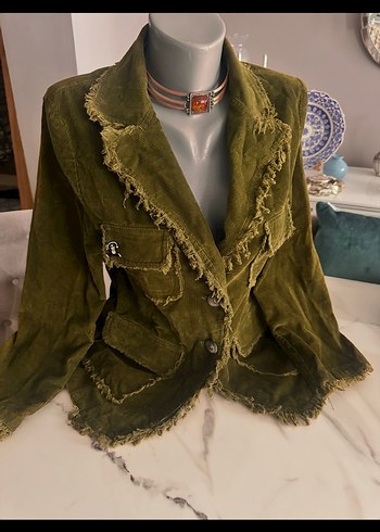 American Vintage 2k Bu Haliy Aldim Cep Leke Defo Varhaki Kadife Ceket