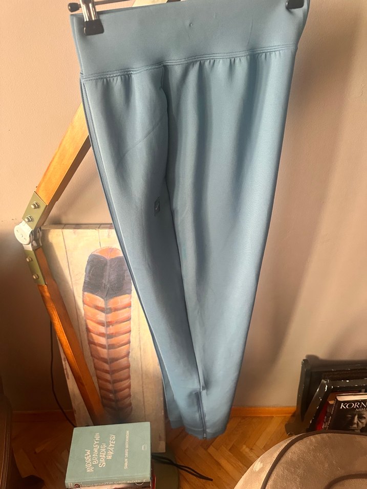 Açık Mavi Yüksek Bel Spor pantolon  sadece kırışık — görsel 2/10