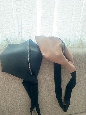 2 adet bel çantası (pembe ve siyah)