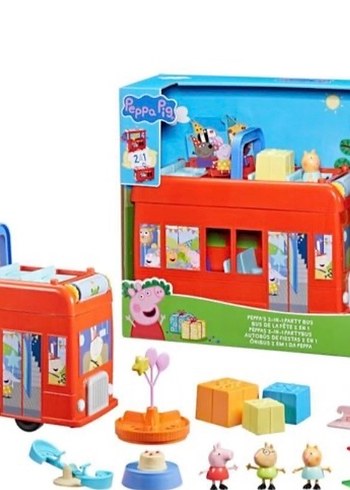 Peppa Pig Kırmızı Parti Otobüsü Oyuncak - Görsel 3