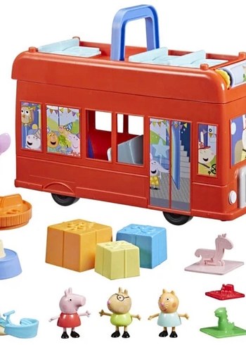 Peppa Pig Kırmızı Parti Otobüsü Oyuncak - Görsel 4