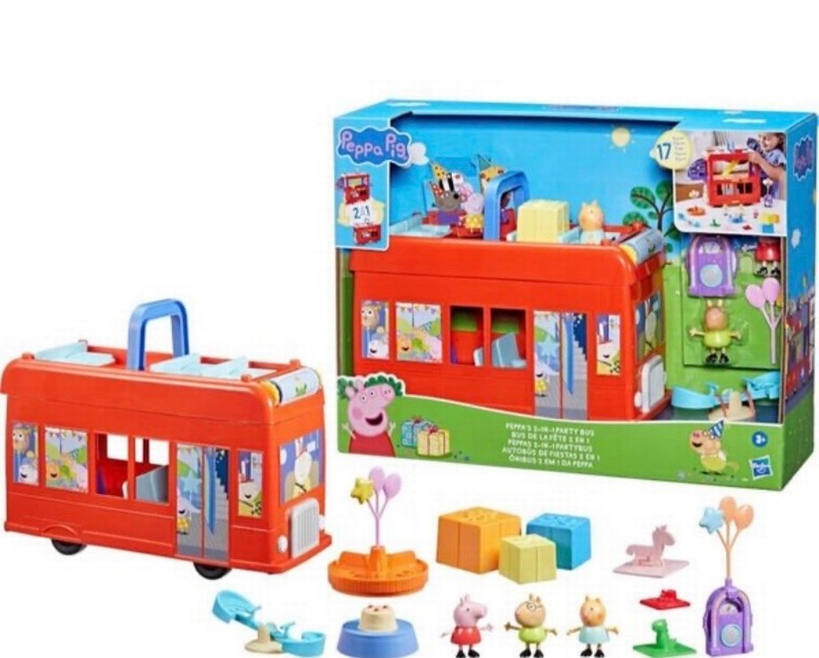 Peppa Pig Kırmızı Parti Otobüsü Oyuncak - Görsel 3