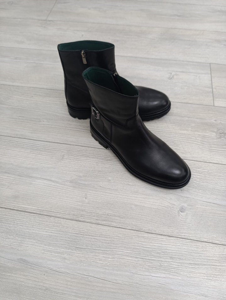 George Hogg Siyah El Yapımı Deri Erkek Bot - Görsel 3