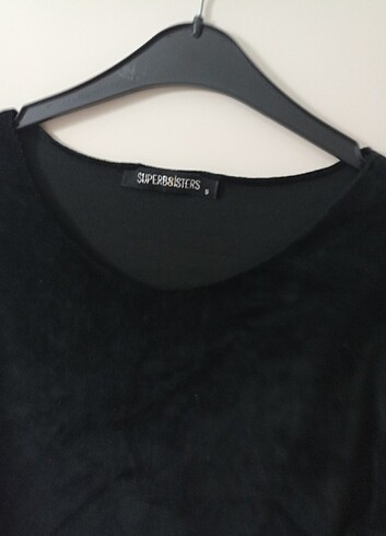 Kol detaylı kadife bluz - Görsel 2