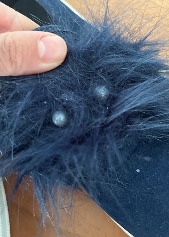 Mavi Süet Tüylü Loafer - Görsel 2