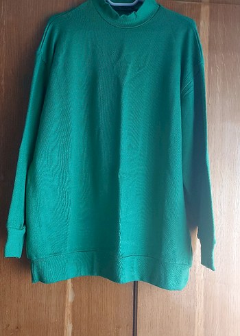 Yeşil Kadın Sweatshirt, Bisiklet Yaka, Uzun Kollu
