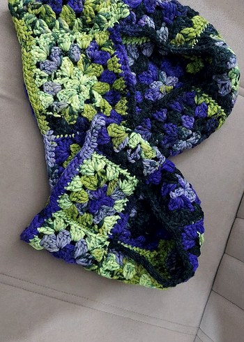 Renkli Örgü Bohem Bere - Görsel 2