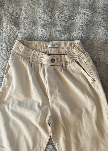 Zara Bej Düğmeli Kadın Keten Pantolon