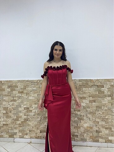 l Beden Kırmızı abiye