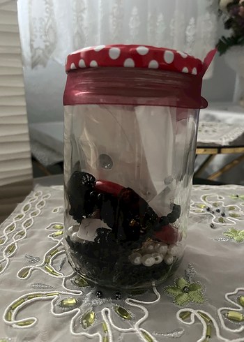  Puantiye Kapaklı Cam Kavanozda Takı Seti