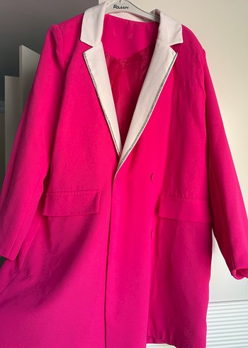 diğer Beden Düğmeli Pembe Kadın Blazer Ceket