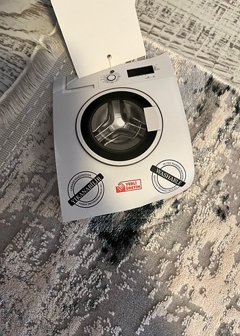 Gri Baskılı Çağdaş Halı - Görsel 4