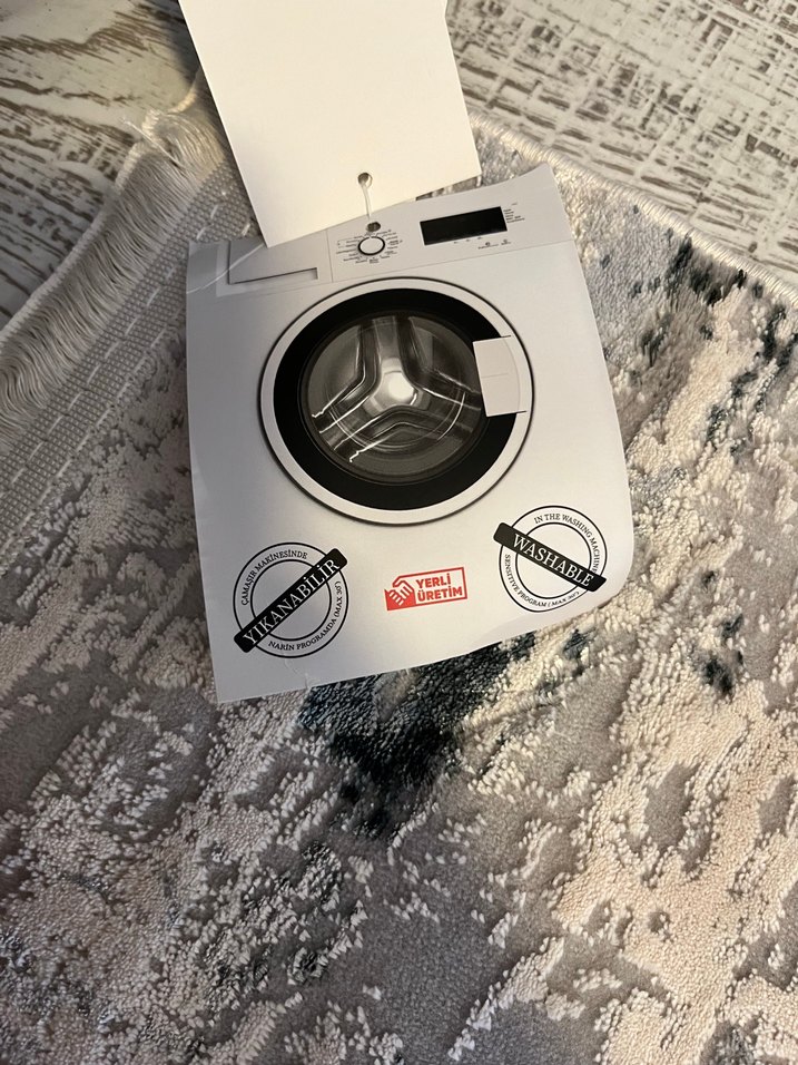 Gri Baskılı Çağdaş Halı - Görsel 4