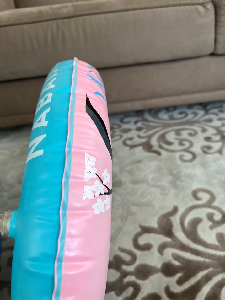 Renkli Panda Desenli Pembe Şişme Deniz Simidi - Görsel 2