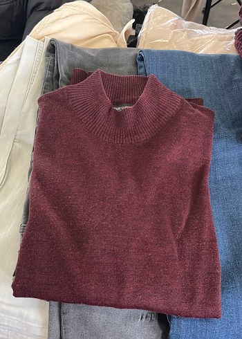 2 adet,Bordo Yün Örgü erkek Kazak - Görsel 2