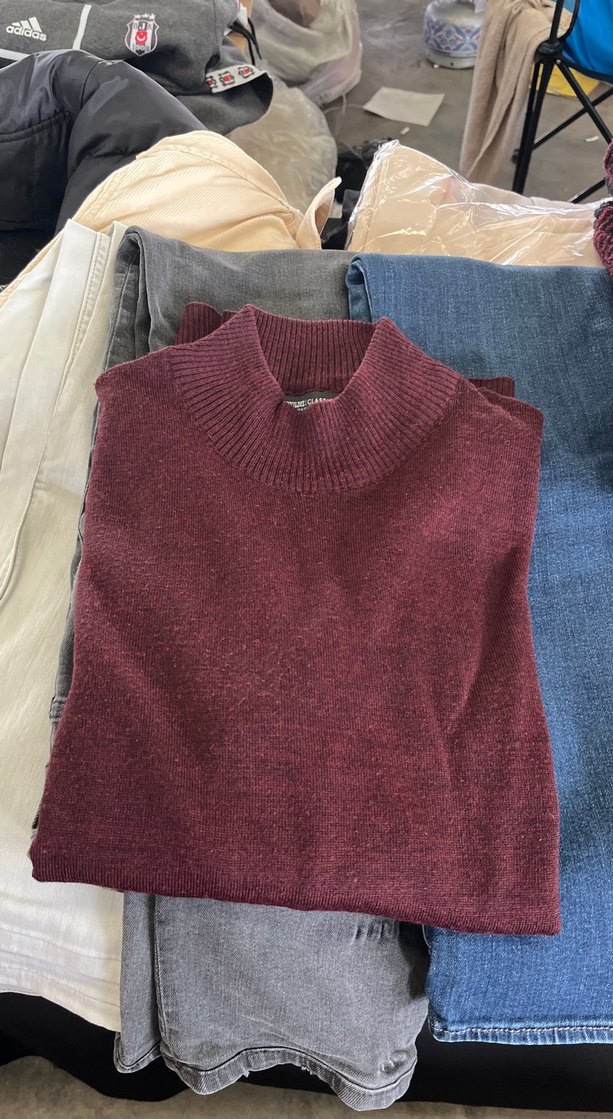 2 adet,Bordo Yün Örgü erkek Kazak - Görsel 2