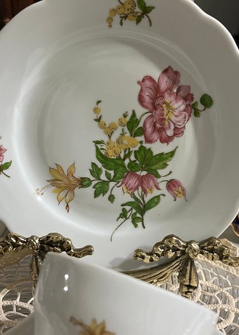 Kahla,Beyaz Çiçek Desenli Porselen Çay Seti - Görsel 3