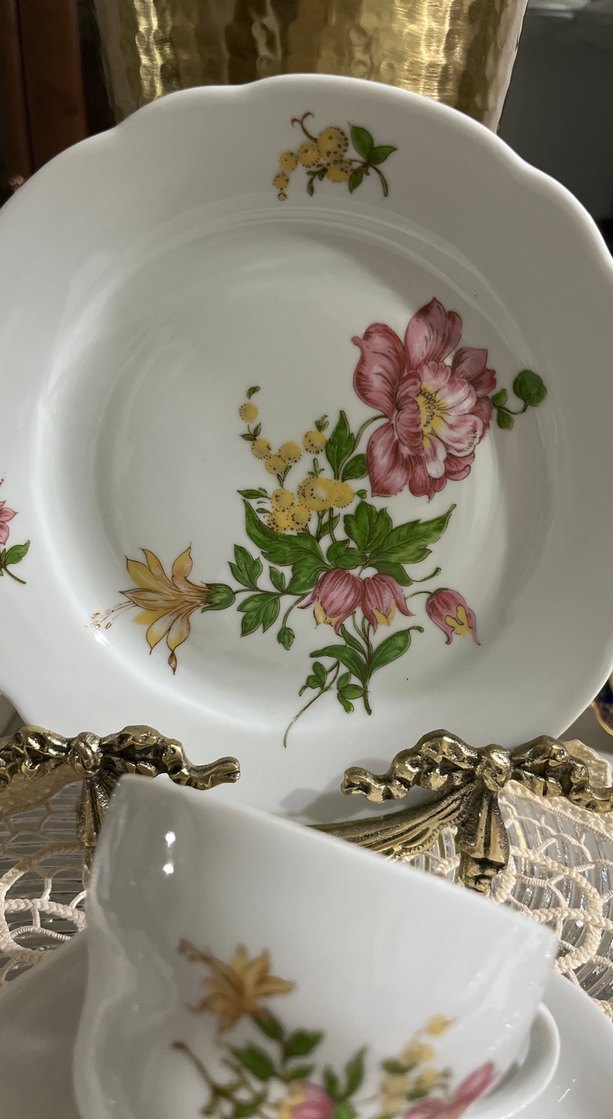 Kahla,Beyaz Çiçek Desenli Porselen Çay Seti - Görsel 3