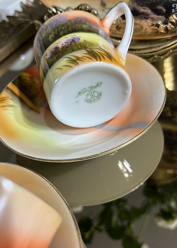 1 adet,Noritake ,Pastel Renkli Desenli Fincan Takımı, - Görsel 4