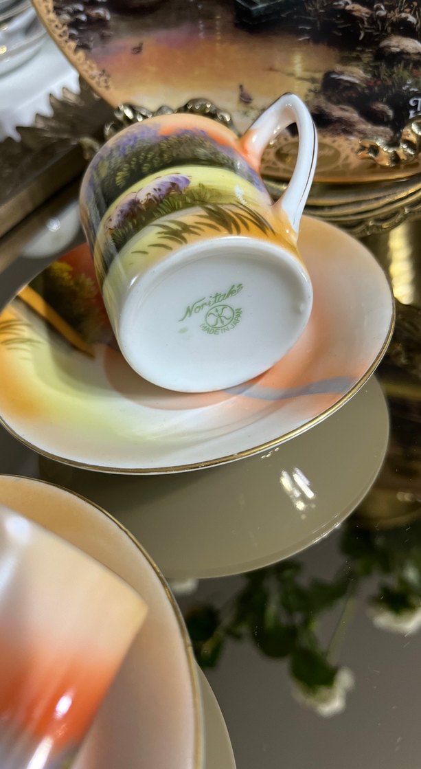 1 adet,Noritake ,Pastel Renkli Desenli Fincan Takımı, - Görsel 4