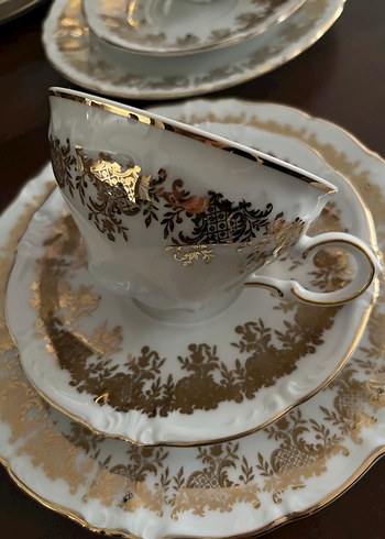 1 adet,Altın detaylı porselen fincan seti - Görsel 2