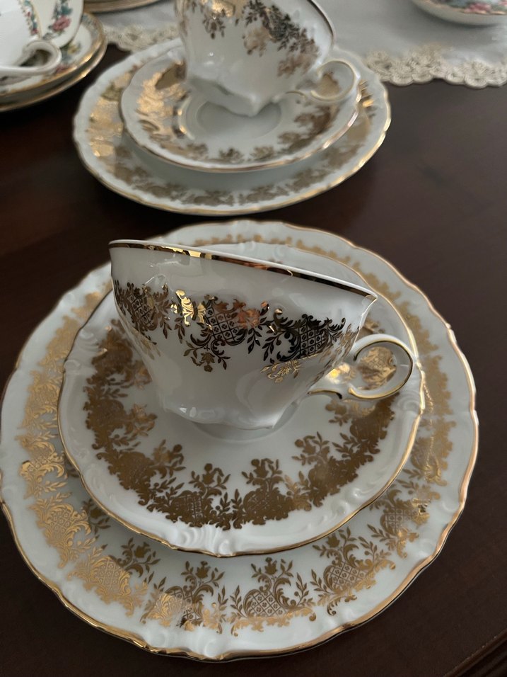 1 adet,Altın detaylı porselen fincan seti - Görsel 5