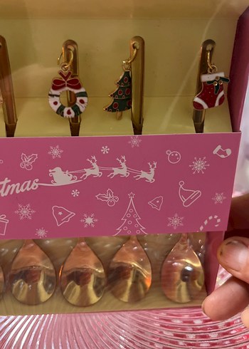 Gold Parlak Yılbaşı Tatlı Kaşıkları - Görsel 3