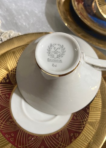 Bavaria,Altın Renkli Desenli Fincan ve Tabak Seti - Görsel 5