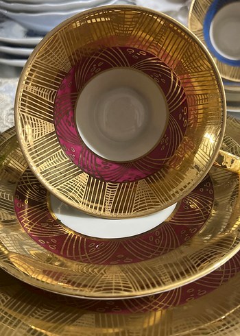Bavaria,Altın Renkli Desenli Fincan ve Tabak Seti - Görsel 2