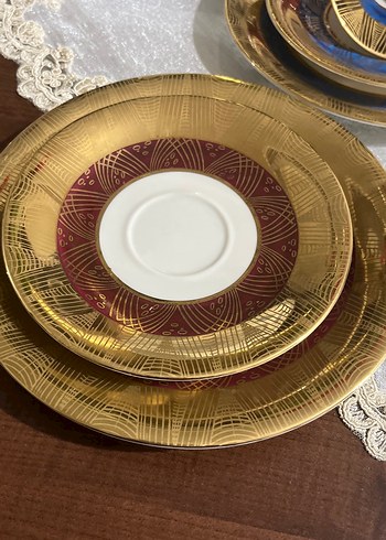 Bavaria,Altın Renkli Desenli Fincan ve Tabak Seti - Görsel 3