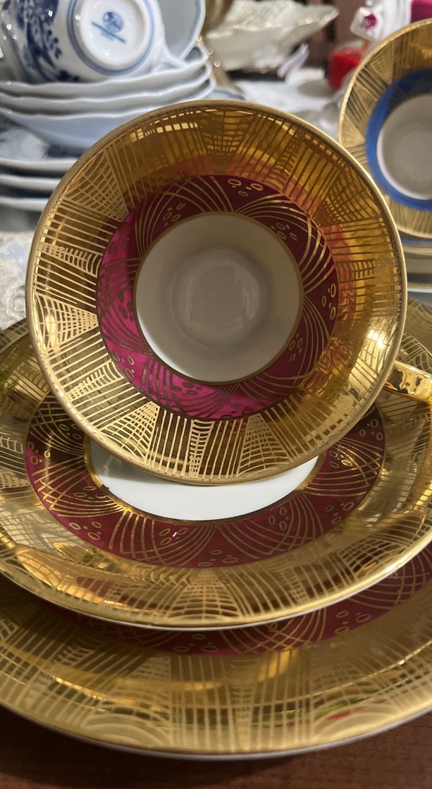 Bavaria,Altın Renkli Desenli Fincan ve Tabak Seti - Görsel 2