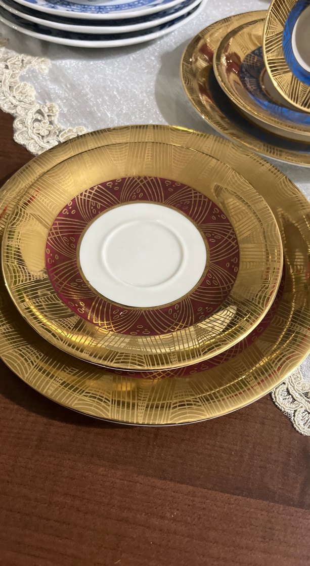 Bavaria,Altın Renkli Desenli Fincan ve Tabak Seti - Görsel 3