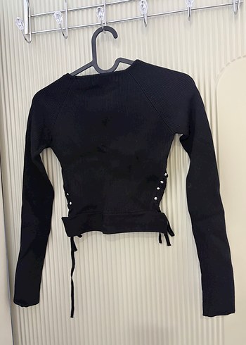 Zara siyah dekolteli crop - Görsel 9