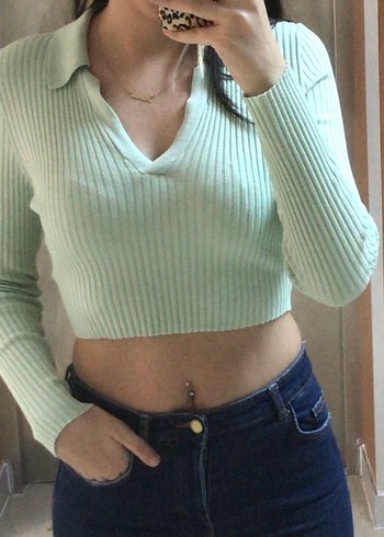 V Yaka H&M Triko Kadın Kazak - Görsel 2