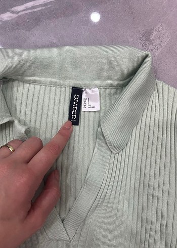V Yaka H&M Triko Kadın Kazak - Görsel 6