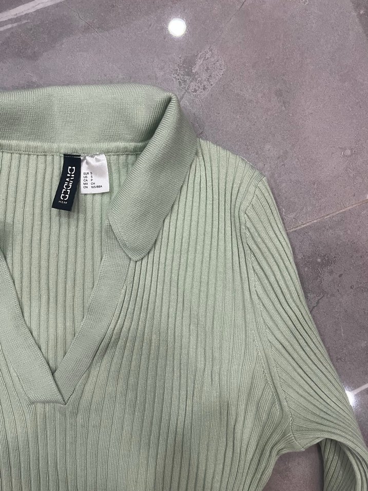 V Yaka H&M Triko Kadın Kazak - Görsel 5