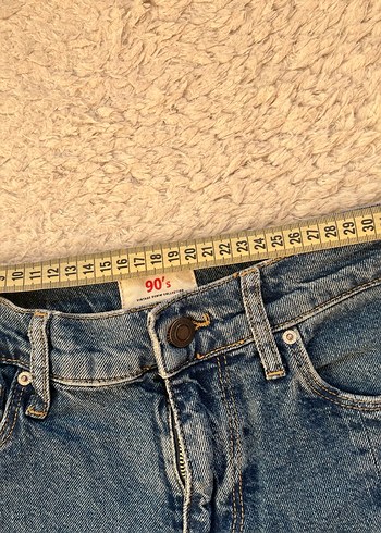 Kadın Mavi Denim Yırtmaçlı Jean - Görsel 5