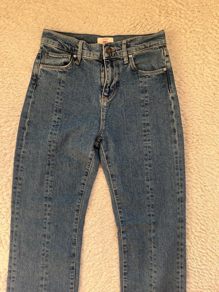 Kadın Mavi Denim Yırtmaçlı Jean - Görsel 2