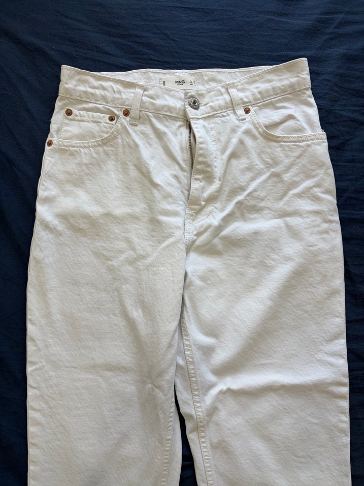 Mango Beyaz Mom Jean - Görsel 2