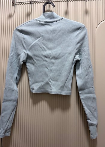 Zara Mavi Fermuarlı Crop - Görsel 4