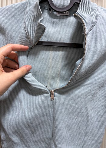 Zara Mavi Fermuarlı Crop - Görsel 2