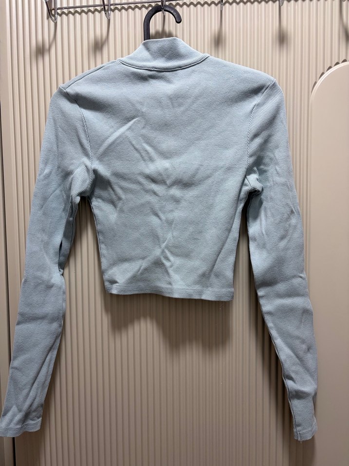 Zara Mavi Fermuarlı Crop - Görsel 4